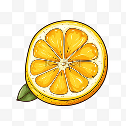 卡通橙花图片_卡通风格的柠檬片