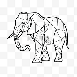 烫艺术字图片_大象单线艺术线条动物