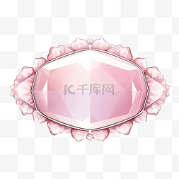 宝石框架图片_玫瑰石英和粉红色水晶宝石边框标