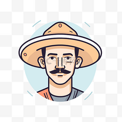 背景是戴着帽子和小胡子的墨西哥