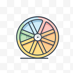 自行车彩色图片_线性风格的彩色纺车 向量