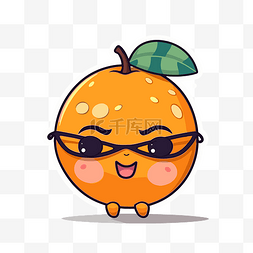 卡哇伊亚洲柑橘卡通人物免费插图