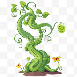 淘宝包邮绿色图片_豆茎剪贴画绿色怪物树和黄色花朵