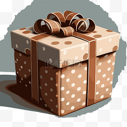 棕色圆点图片_礼物盒 向量