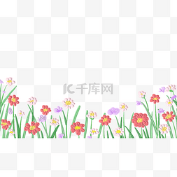 油画花卉边框横图花朵彩色
