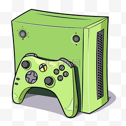 xbox剪贴画绿色xbox游戏机插图卡通 