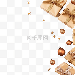 k图片_桌上的顶视图圣诞装饰品，带有复