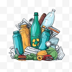 零废物主题的塑料插图