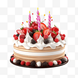 生日蛋糕食品 3d 插图