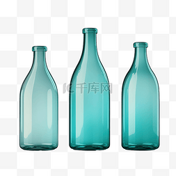 3d 平瓶玻璃