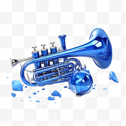 音乐键盘符号图片_蓝色的喇叭和音乐