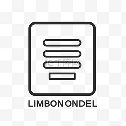 舒适图标图片_白色背景上带有“limbon ondel”一词