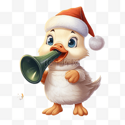 孩子阅读图片_可爱的鹅穿着圣诞服装拿着扩音器