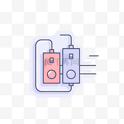 彩线“电压储能”图标矢量文件