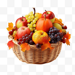 感恩节快乐庆祝活动装满篮子水果
