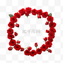 美丽多彩的红玫瑰花框