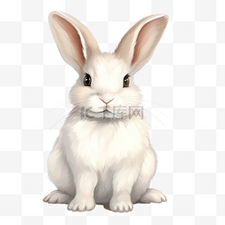 白兔小兔子插画