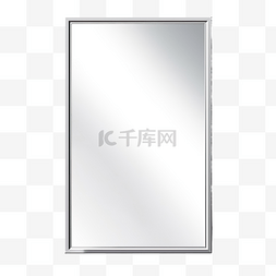透明的玻璃图片_带金属框的逼真矩形镜子