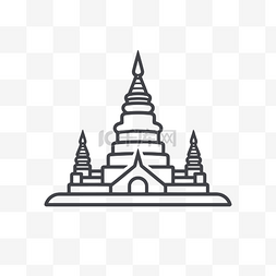 老挝现代宝塔线图标矢量图