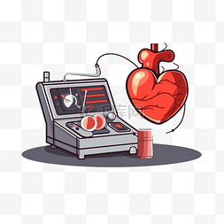 超声心动图剪贴画心脏和肌肉跳动