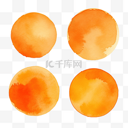 抽象橙色水彩圆圈标签