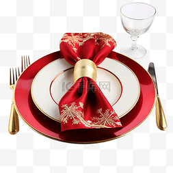 熟透的西红柿图片_节日圣诞菜肴搭配空红餐巾