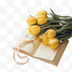 唯美可爱的黄色郁金香花子弹日记
