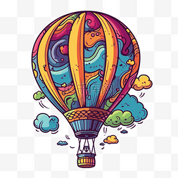 气球剪贴画热气球图形卡通 向量