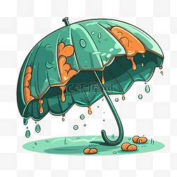 雨伞剪贴画 卡通雨伞滴着液体 向