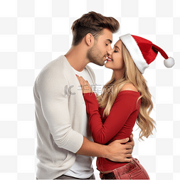 照片显示年轻夫妇在圣诞节期间拥