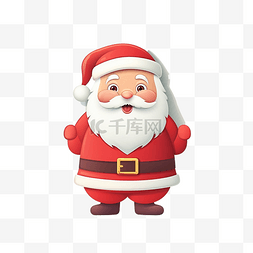 圣诞老人穿着红色服装的卡片，手