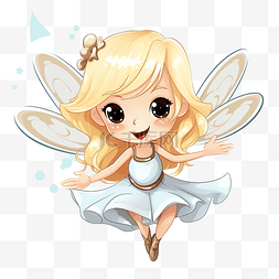 天使的小翅膀图片_可爱的金发仙女飞翔