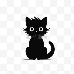 貓眼图片_手绘卡通黑猫