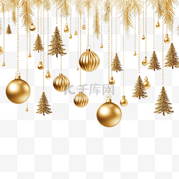 挂图图片_快乐圣诞快乐金色冷杉和球挂图