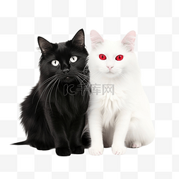 貓眼图片_黑猫和白猫相爱