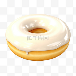 奶油甜甜圈 3d 插图