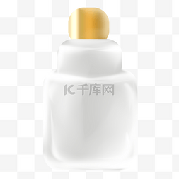 精美玻璃瓶图片_金色瓶盖乳白色玻璃瓶