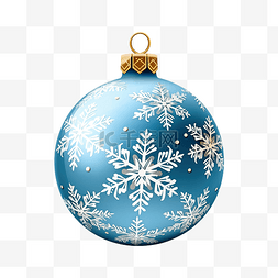 圣诞球与雪花PNG插图