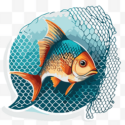 语音中图片_网中的鱼作为背景剪贴画中带有渔