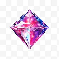 明亮的玻璃图片_现实风格彩色PNG插图中的钻石宝石
