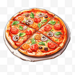 可爱的披萨快餐文具贴纸油画