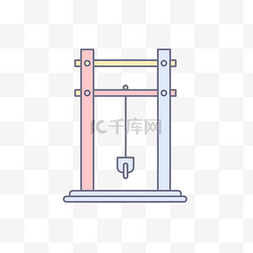 带滑轮的平面手绘图标 向量