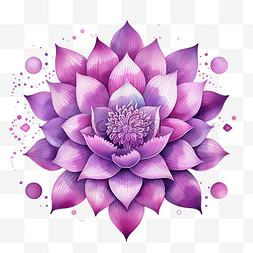 瑜伽一群图片_莲花紫色曼陀罗瑜伽印度节日剪贴