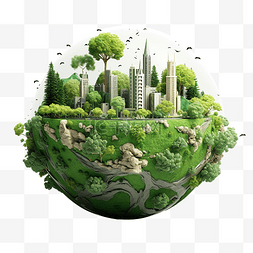 世界环境日或地球日的 3d 概念