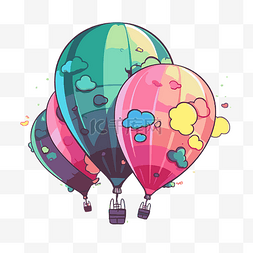 卡通降落伞图片_气球剪贴画 热气球绘图网络卡通 