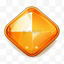 橙色卡通菱形按钮