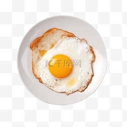 阳光面朝上的鸡蛋早餐对象顶视图