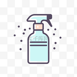 一瓶清洁喷雾图标 向量