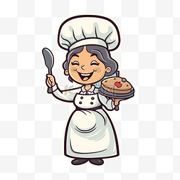 卡通人物面包店卡通厨师和厨师插