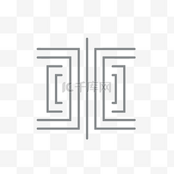 线条迷宫图片_带有元素的方形迷宫的抽象线条设